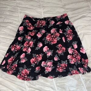 Divided Black and Pink Mini Skater Skirt